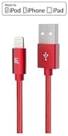LAX MFi Certified Lightning Cable for i Phone & i Pad – 6 ft Durable Braided USB Cord with Fast Charging Capability for Enhanced Performance and Compatibility Across All Devices