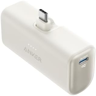 ANKER i Phone 16 Nano Power Bank – 5,000 m Ah Portable Charger with Built-in USB-C Connector for Fast Charging – Compatible with i Phone 16/15, Samsung S22/S23, i Pad Pro/Air, Air Pods & More – Ultra-Compact Design for On-the-Go Power Solutions