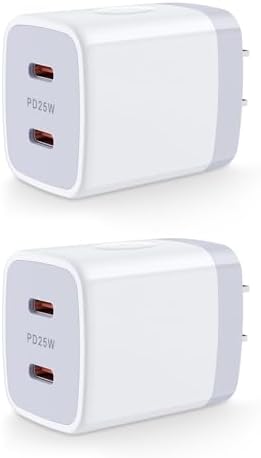 25 W Dual Port Type-C Fast Charging Wall Charger – Ultimate High-Speed Power Adapter for Samsung Galaxy S24 Series, i Phone 16/15/14 Pro, and Google Pixel 9 – Compact, Lightweight Design with Advanced Safety Features for Effortless Device Charging Anywhere, Anytime