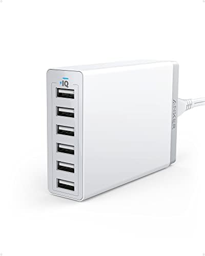 Anker 60 W 6-Port USB Charging Station – Ultimate Multi-Device Fast Charging Hub for i Phone 14/13, i Pad Pro/Air/Mini, Galaxy S23/S22/S21, Note 20 Ultra & More – Compact Design with Enhanced Safety Features for Efficient Power Management and Versatile Compatibility
