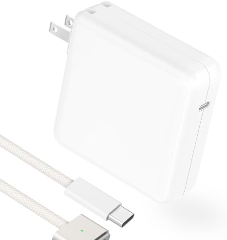 Ultra-Fast 96 W USB-C Charger for Mac Book Pro & Air – 6.6 ft Braided Cable – Optimal Charging Efficiency, Battery Health Optimization & Advanced Safety Features for Professionals on the Move – Compatible with M1, M2, M3, M4 Series