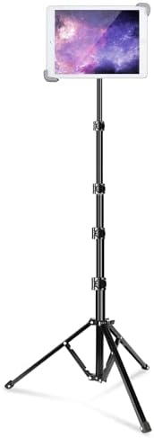 Ultimate Aluminum Alloy Tablet Tripod Stand with 360° Rotation and Adjustable Height – Versatile Holder for 7.9-11 Inch Devices, Ideal for Work, Streaming, and Presentations – Lightweight, Durable, and Portable i Pad Support for Enhanced Stability and Comfort