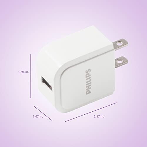 Philips 24 W USB Power Strip with 6 ft Braided Cable – Ultimate Charging Station for i Phone, i Pad, Samsung Galaxy & Google Pixel – 4 Port USB-A Design for Fast & Efficient Device Charging – Sleek & Durable Solution for Home, Office & Travel