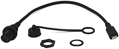 0.3 Meter USB 3.1 Type C Flush Mount Extension Cable – High-Speed 10 Gbps Data Transfer & 3 A Charging for Vehicle Dashboards, Boats, and Motorcycles – Durable Gold-Plated Connectors for Enhanced Performance and Compatibility