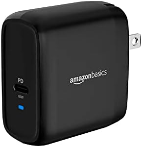 Amazon Basics 65 W Ga N USB-C Wall Charger – High-Speed Power Delivery Adapter for Laptops, Tablets & Smartphones, Compact & Foldable Design for Ultimate Portability, Efficient Charging Solution in Sleek Black Finish