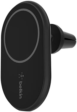 Belkin Boost Charge Pro 10 W Magnetic Wireless Car Charger for i Phone 16, 15, 14, & 13 – Fast Charging Vent Mount with Mag Safe Compatibility – Effortless Navigation & Hands-Free Usage – Sleek Black Design with Included Power Supply – Ultimate On-the-Go Convenience