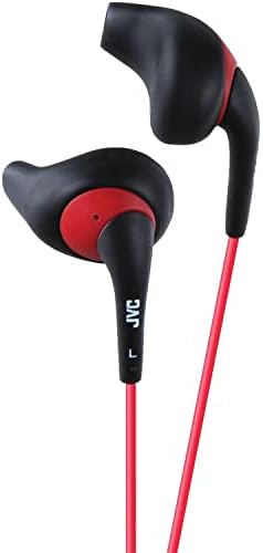 JVC Gumy Sport Earbuds in Black and Red – Sweat-Proof Comfort Fit Headphones for Active Lifestyles with Long Tangle-Free Cord and Enhanced Device Compatibility