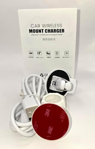 Sleek Wireless Car Charger Mount for Qi Devices – Fast 15 W Charging & Hands-Free Navigation Accessory in Modern White Finish