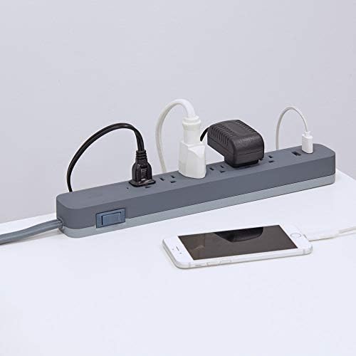 Globe Electric Designer Series 3-Outlet Power Strip in Chic Rose Finish – Stylish Surge Protector with Enhanced Compatibility and Fast Charging for Modern Homes and Offices