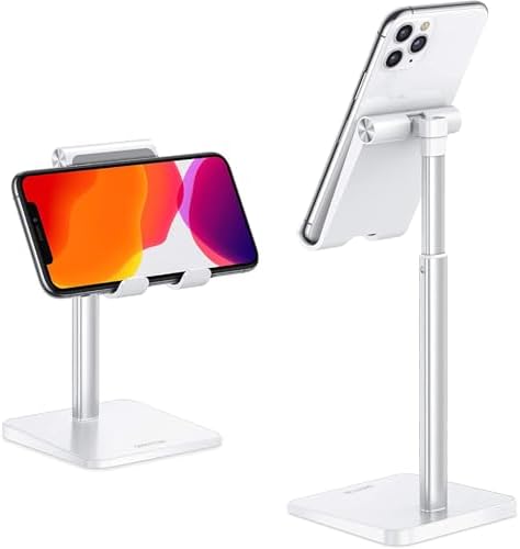 Cell Phone Stand, OMOTON Adjustable Angle Height Desk Phone Dock Holder for iPhone SE 2/11 / 11 Pro/XS Max/XR, Samsung Galaxy S20 / S10 / S9 / S8 and Other Phones (3.5-7.0-Inch), Rose Gold – Enhanced Compatibility and Speed
