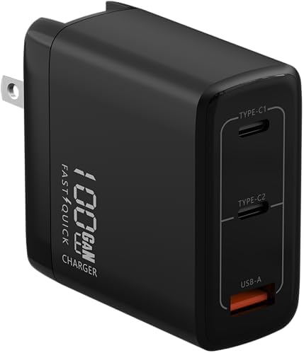 67 W Ga N Dual USB-C & USB-A Charger – Ultra-Compact Power Adapter for Fast Multi-Device Charging – Ideal Travel Companion for Laptops, Smartphones, and Tablets – Sleek White Design for Maximum Compatibility and Efficiency