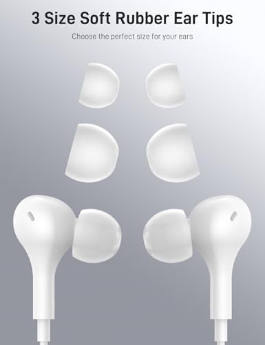 Transform Your Sound Experience with i Mangoo MFi-Certified Lightning Wired Earbuds – Magnetic In-Ear Headphones Featuring Exceptional Hi-Fi Bass, Customizable Comfort with 3 Ear Tip Sizes, and Advanced Noise Isolation Technology for i Phone 14 Plus, 13, 12, 11 Pro Max – Ideal for Active Lifestyles, Daily Routines, and Relaxation Moments