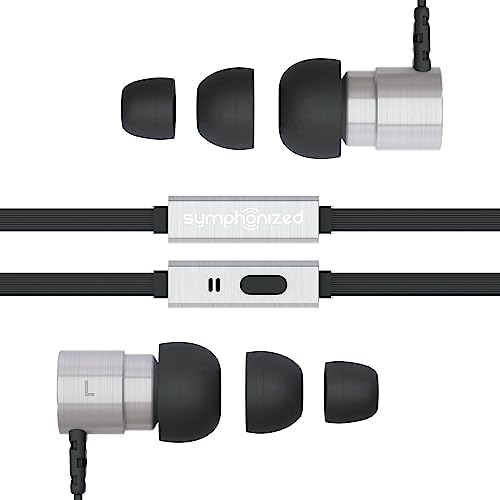 Elevate Your Audio Experience: Symphonized Metal Wired Earbuds with Built-in Microphone for Seamless Communication – Premium In-Ear Headphones for Computer, Laptop & Smartphone Use – Durable 3.5 mm Aux Jack Earbuds with Comfortable Fit and Tangle-Free Design