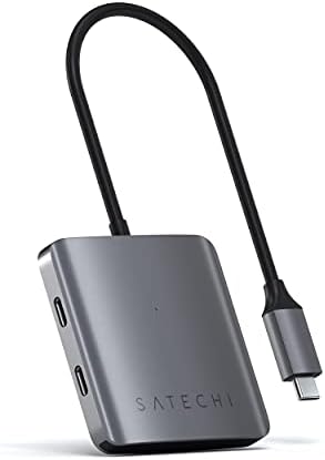 Satechi 4-in-1 USB-C Hub: Ultimate 10 Gbps Data Transfer & 100 W Pass-Through Charging for Mac Book, i Pad, i Phone, Surface, Chromebook – The Perfect On-the-Go Connectivity Solution for Professionals Seeking Efficiency and Style