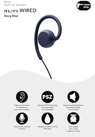 Elevate Your Audio Experience with NWM Wired Open Ear Speakers – Cutting-Edge PSZ Technology for Enhanced Sound Clarity, Lightweight Comfort, and Chic Dark Brown Design – Ideal for Everyday Use and Seamless Communication with Premium Microphone, Perfect for Active Lifestyles