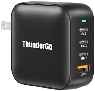 Ultra-Fast 100 W Ga N II Compact Wall Charger – 4-Port Charging Hub with 3 USB-C PD3.0 and 1 USB-A QC4.0 for Mac Book Pro 16” M3, i Phone 15 Pro, Samsung S24 Ultra | UL Certified Power Adapter for Safe, Efficient Multi-Device Charging on the Go