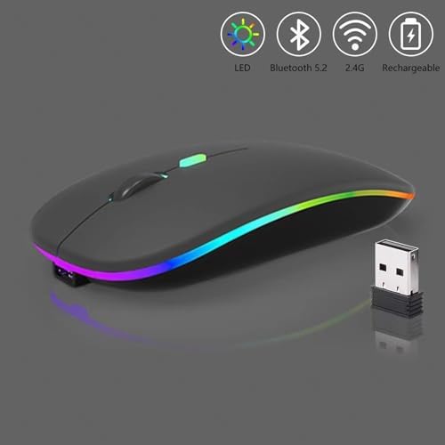 Seamless Productivity with 3 Pack Rosy Glow Red Wireless Bluetooth Mouse – Rechargeable, Silent, and Slim Dual Mode Mice for Laptop, Desktop, i Pad, and Mac – Perfect for On-the-Go Professionals and Students