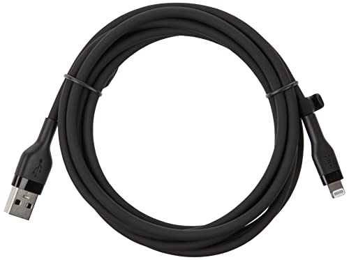 Belkin Boost Charge Flex Silicone USB Type A to Lightning Cable 2-Pack (3.3 FT) – MFi Certified Durable Charging Solution for i Phone 13, 12, 11, Pro, Max, Mini, SE, i Pad – Enhanced Flexibility and Fast Charging Performance in Sleek Black Finish