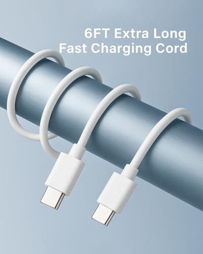 Dual 45 W USB-C Fast Charger Set for Google Pixel 9/9 Pro/8 Series & i Phone 16/16 Pro Max – High-Speed Power Block with 6 FT USB-C to C Cable for Ultimate Compatibility and Convenience