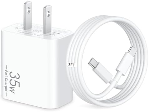 35 W USB-C Rapid Charging Wall Adapter with 6 FT Type-C Cable for i Pad Pro 2024/2022/2021/2020, Air 6/5, Mini 7/6 – Ultra-Portable, High-Efficiency Charger for Professionals and Students, Optimized for Seamless Device Compatibility and Speed