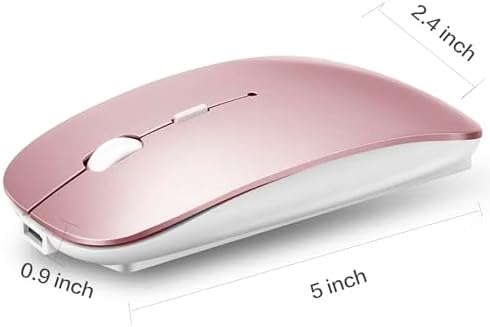 Sleek Bluetooth Wireless Mouse for Mac, Windows & i Pad – Ergonomic Design, High-Precision Navigation, Rechargeable & Dual-Mode Compatibility (Gray & Black) – Elevate Your Productivity with Clutter-Free Connectivity