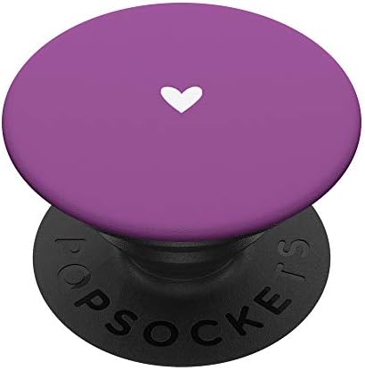 Cute Hand Drawn White Minimalist Heart Phone-12 Purple PopSockets PopGrip: Swappable Grip for Phones & Tablets – Enhanced Compatibility and Speed