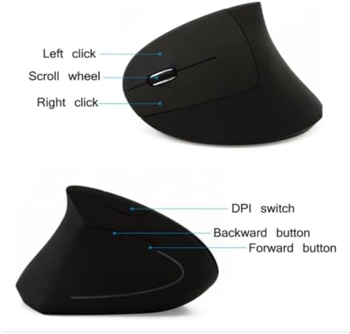 Ergonomic Left-Handed Wireless Mouse – Sleek Pink 2.4 GHz Vertical Design with Customizable DPI, Quiet Click, and 6 Buttons for Enhanced Comfort and Productivity on Laptops and Desktops