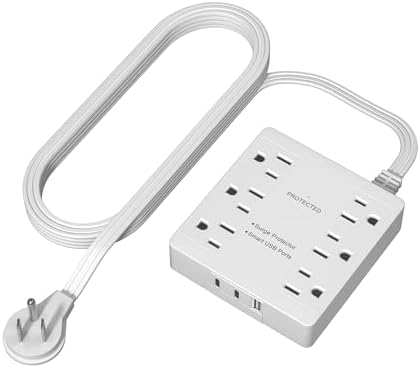 LIDER Ultra-Thin Flat-Face Outlet Extender with 3 Receptacles – Space-Saving Power Strip with 3 ft Cord, ETL-Listed for Safety, Sleek White Design for Modern Interiors – Perfect Solution for Enhanced Device Charging and Versatile Placement