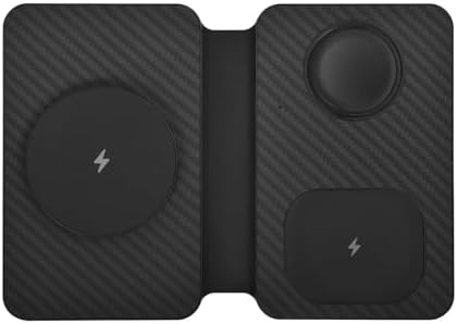 All-in-One Carbon Fiber Charging Station for Apple Devices – Fast Mag Safe Wireless Charger, Foldable Travel Solution for i Phone 16-12 Series, Air Pods & Apple Watch – Ultimate Portability & Efficiency