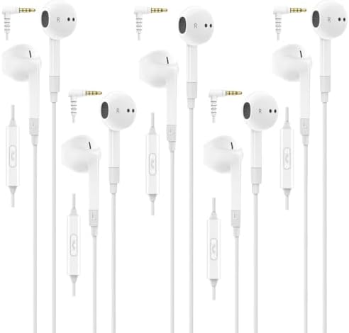 LUDOS FEROX Premium Wired Earbuds – 2-Pack Noise-Isolating Earphones with Integrated Microphone for Crystal-Clear Calls, 5-Year Warranty, Compatible with i Phone, Samsung & Laptops – Perfect for Students and Professionals Who Demand Superior Audio Quality and Comfort on the Go