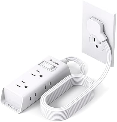 Addtam Ultra Flat Power Strip for Cruise & Travel – 5 ft Extension Cord with 6 Outlets, Compact Design for Dorms & Home Offices – No Surge Protection, Ideal for On-the-Go Charging – Lightweight & Space-Saving Solution