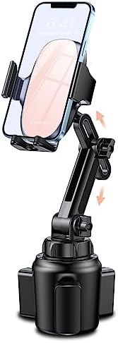 Miracase Adjustable Long Neck Car Cup Phone Holder – Upgraded Universal Smartphone Mount for i Phone, Samsung, and Google – Stylish Pink Design for Enhanced Stability and Easy Access to Navigation and Music – Perfect Vehicle Accessory for Safe Hands-Free Driving