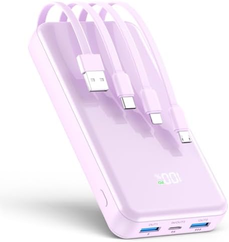 Extraordinary 42800 m Ah Portable Charger with Integrated Cables – 22.5 W PD Fast Charging Power Bank for i Phone 16/15/14/13/12 & Android – Charge Up to 6 Devices at Once with Advanced Safety Features – Optimal Travel Companion with User-Friendly LED Display Experience unparalleled charging capabilities with our cutting-edge 42800 m Ah portable power bank, designed for seamless compatibility with i Phones (16-11 series) and popular Android devices like Samsung S23/S22/S21. Featuring built-in cables (Type-C, i OS, Micro, USB-A), this all-in-one powerhouse eliminates the need for multiple cords and adapters, making it perfect for dynamic lifestyles. With lightning-fast 22.5 W PD fast charging technology, boost your i Phone 15 to 60% in just 30 minutes while safeguarding your devices with intelligent charging recognition. This versatile charger supports simultaneous charging for up to 6 devices, ideal for travel, camping, or outdoor adventures. The compact design (5.61”x2.88”x1.12”) and intuitive LED display ensure you’re always in control of your power needs. Stay connected and worry-free with built-in security features that monitor and prevent overcharging. Elevate your on-the-go lifestyle with this essential power bank!