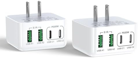 Aioneus 40 W USB C Fast Charging Block – 4-Port Dual PD & QC Wall Charger for i Phone 11-16, i Pad & Samsung Devices – Compact, High-Performance Power Adapter with Enhanced Safety Features for Home & Travel