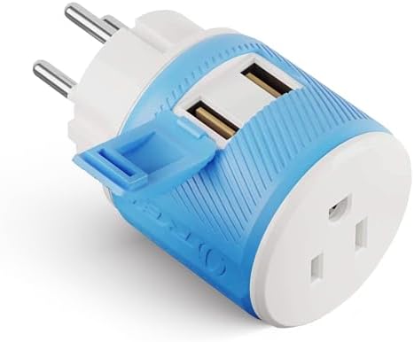 OREI Switzerland Travel Plug Adapter with Dual USB Ports – Ultimate Type J Charging Solution for USA Devices – Fast, Efficient Power for i Phones, Laptops, Tablets & More – Essential Travel Accessory for Hassle-Free Connectivity