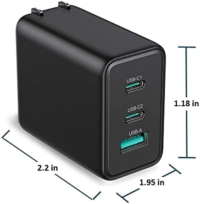 EERSY 65 W Ga N 3-Port Fast Wall Charger – Ultra-Compact USB-C Adapter for Go Pro, Lenovo Think Pad, HP Chromebook, Galaxy, Pixel & Type-C Devices – High-Speed Multi-Device Charging with Advanced Safety Features