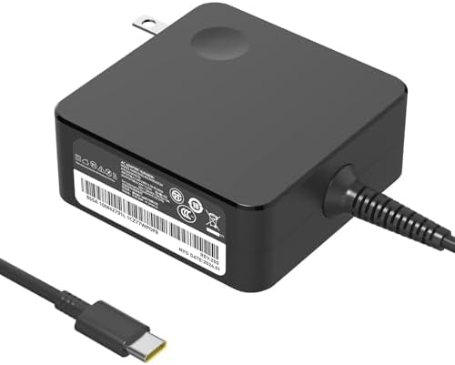 Premium 65 W USB-C Power Adapter for Lenovo Think Pad & Chromebook – Ultra-Fast Charging with Advanced Safety Mechanisms – Versatile Compatibility for Yoga, Ideapad, and More Models – Durable, High-Performance Laptop Charger for Efficient Device Management – Reliable Power Source Ensuring Optimal Functionality and Longevity
