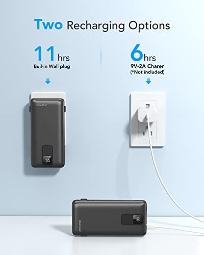 Charmast Ultra-Fast 20000 m Ah Portable Charger with Integrated Cables and Wall Plug – Universal Compatibility for i Phone 16/15/14/13, Samsung, Google, i Pad – Sleek Design, Rapid 20 W USB-C Power Delivery for On-the-Go Charging Solutions
