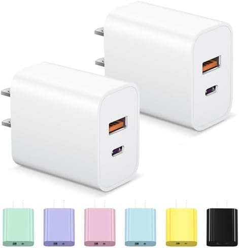 Fast Charge USB C Dual-Port Power Adapter for i Phone 16 Series, i Pad, Google Pixel & Samsung Galaxy – Efficient, Compact & Safe Charging Solution for All USB C Devices