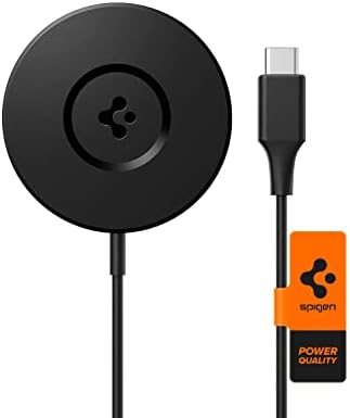 Spigen Arc Field Mag Fit Wireless Charging Pad for i Phone 16 Series – Ultra-Fast Magnetic Charger Compatible with i Phone 12-16 Models – Sleek, Safe Power Delivery Solution for Modern Workspaces and Effortless Device Alignment