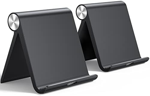 UGREEN Dual Pack Adjustable Tablet Stand Holder for Desk – Versatile i Pad and Phone Support for Enhanced Productivity, Ergonomic Comfort, and Sleek Design in Black and White – Perfect for Home and Office Use, Multi-Angle Viewing, and Portable Convenience