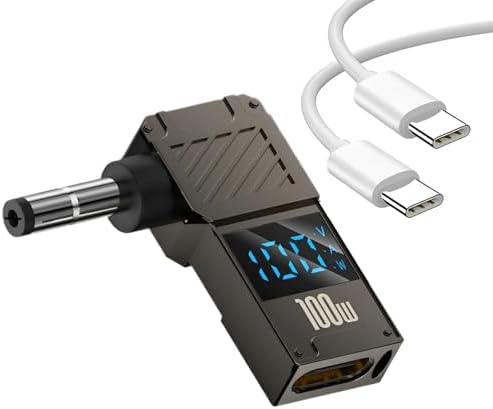 High-Efficiency 100 W PD Charger Tip for HP Laptops (4.5 x 3.0 mm) with 1.5 M USB-C Cable – Ultimate Rapid Charging Solution with Advanced Safety Features and Broad Compatibility for Seamless Device Power Management