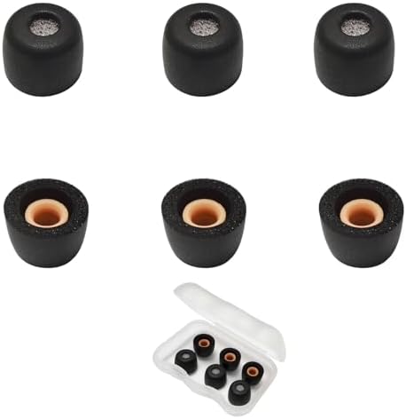 Ultimate Comfort Memory Foam Small Earbud Tips – Noise-Isolating Replacement Ear Tips with Advanced Filter Screen for Enhanced Audio Experience – 3 Pairs of Black Earphone Accessories for Superior Sound Quality and Compatibility