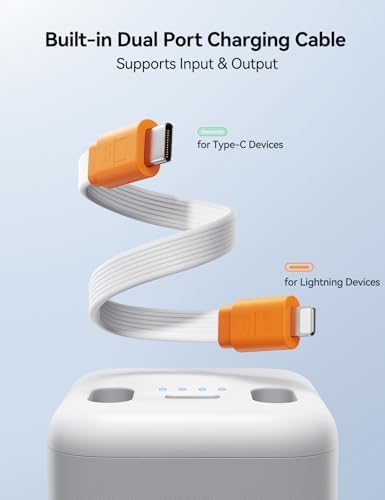Revolutionary 3-in-1 Magnetic Power Bank: 18 W Fast Wireless Charger for Apple Watch, i Phone & Samsung – 5000 m Ah Portable Charger with Integrated Cable in Elegant White for Ultimate On-the-Go Energy Solution and Seamless Device Compatibility