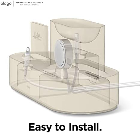 elago 3 in 1 Charging Station for Apple Devices – All-in-One Dock for i Phone, Apple Watch Series 10/9/8/7/6/5/4/3/2/1/SE, and Air Pods Pro/3/2/1 – Sleek, Space-Saving Design with Enhanced Speed and Compatibility (Original Cables Required) – Perfect for Home or Office Use