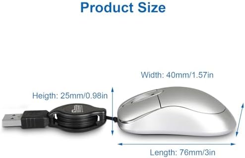 Compact Blue USB Optical Mouse Duo with Retractable Cable – Perfect Travel Accessory for Windows & Mac Users, High Precision & Ergonomic Comfort, Tangle-Free Design for On-the-Go Computing