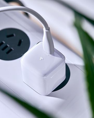 Ultra-Fast TORRAS Icenano 30 W USB-C Charger Block – PD 3.0 Compatible Wall Adapter with 5.5 ft Cable, Stylish Crystal Pink Design, Low-Temperature Operation for Safe Charging of i Phone 16/15 & Mag Safe – Perfect for Travel and Home Use