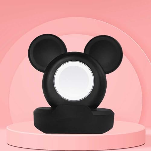 Stylish Cartoon Silicone Apple Watch Charging Dock – Enhanced Nightstand Compatibility for All Series Ultra/8/SE2/7/6/5/4/3/2/1 – Fast-Charging Solution with Tidy Cable Management for Personalized Décor and Elevated Viewing Experience