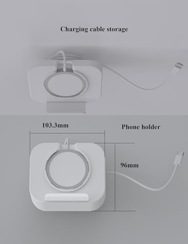 Wall Mount Holder for Magsafe Charger Magsafe Accessories Bedside Phone Holder Compatible with iPhone 14/pro/12/12Pro/12Mini/12ProMax/iPhone 13/13Pro/13Mini/13ProMax (Charger Not Included) (Black) – Enhanced Compatibility and Speed