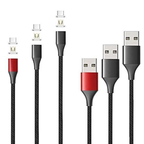 N. NETDOT Gen10 Magnetic Charging Cable – 2-in-1 Nylon Braided Fast Charger for USB-C & Micro-USB Devices (3-Pack: 1 ft, 3.3 ft, 5 ft) – Effortless Connectivity & Enhanced Durability for Quick Power-Up